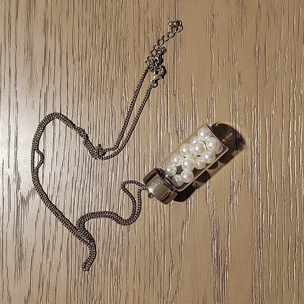 Whimsical Bottled Pearls Long Necklace